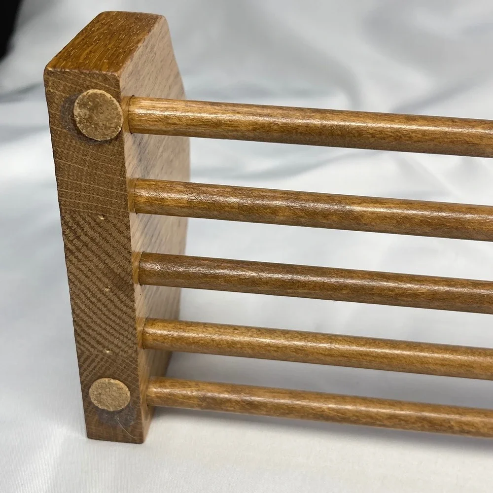 Vintage Wood Sliding Adjustable Book Rack Tree Cutout Rustic Cabin Decor 18